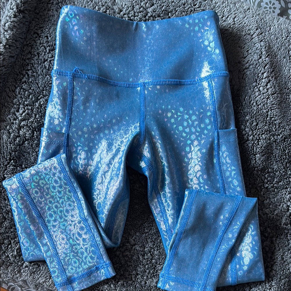 Shimmering Blue Kids Leggings